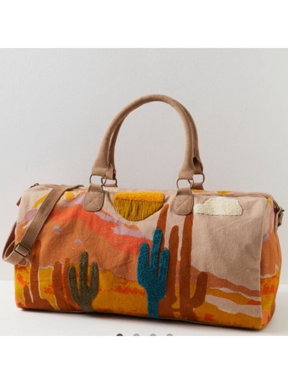 NWT FREE PEOPLE New Horizons Weekender Duffle Bag in Cactus
